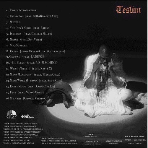 Vector TESLIM Album Artwork Backcover